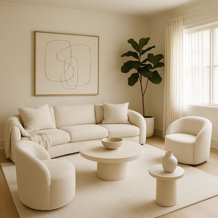 Curve white 3+1+1 sofa set